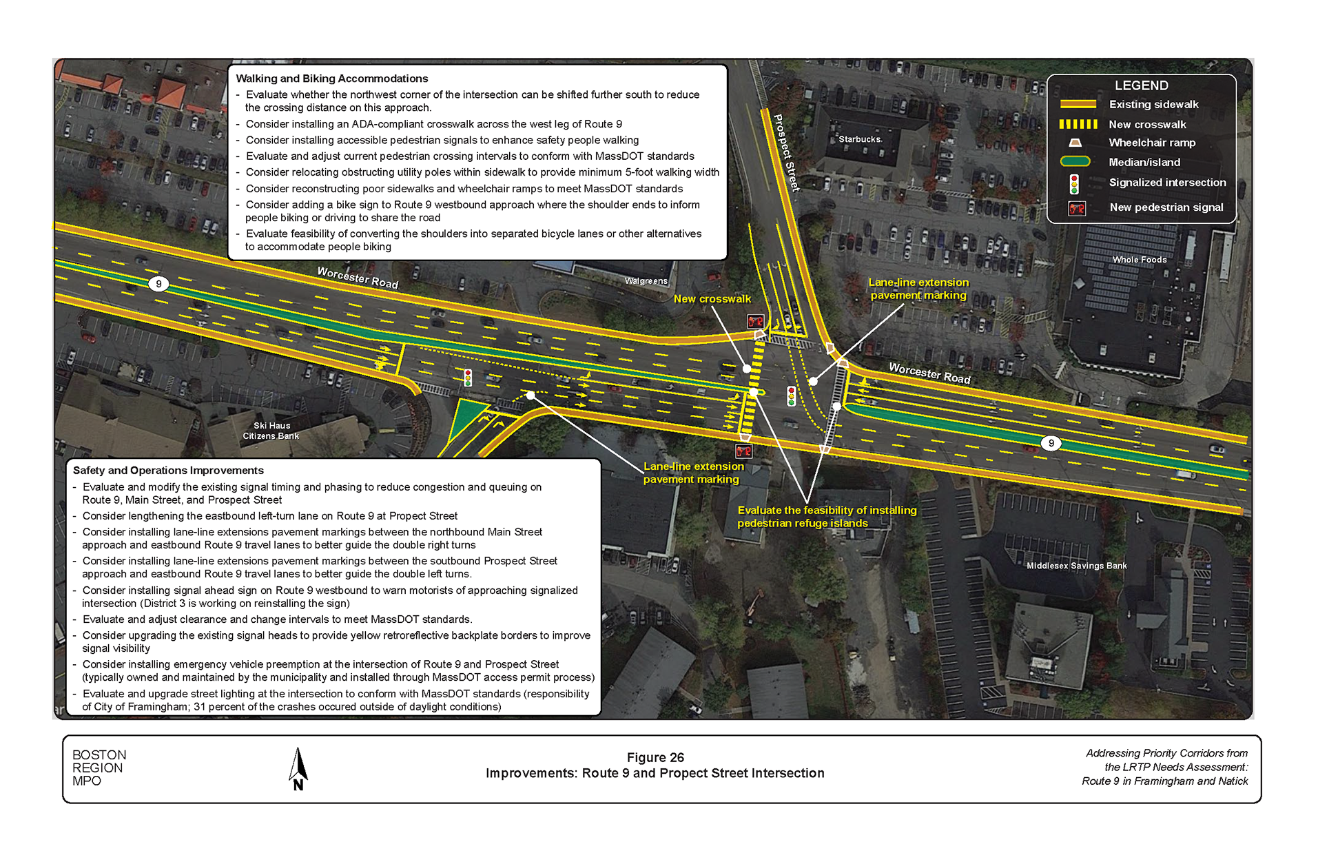 Figure 26 is an aerial photo showing the intersection of Route 9 and Prospect Street and the improvements
